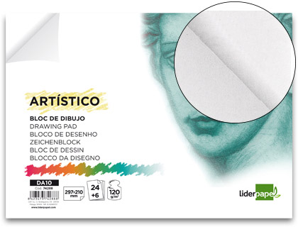 Bloc dibujo Liderpapel Artístico encolado 210x297mm. 30 hojas 120g/m² sin recuadro